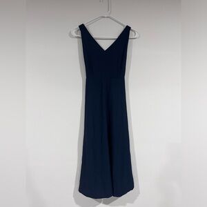 Size 2 Navy Blue Madewell Cross-Back Midi Dress NWT